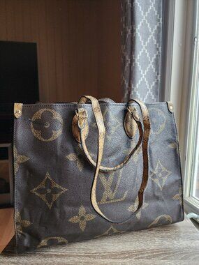 Louis Vuitton M45320 Monogram Jumbo Onthego GM 2WAY Bag Red Canvas Reverse